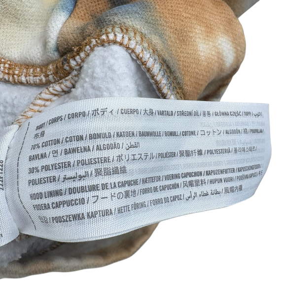 Abercrombie Kids Tie Dye Hoodie Youth 7/8 Brown Green Blue Ivory Moose Patch - Picture 8 of 9